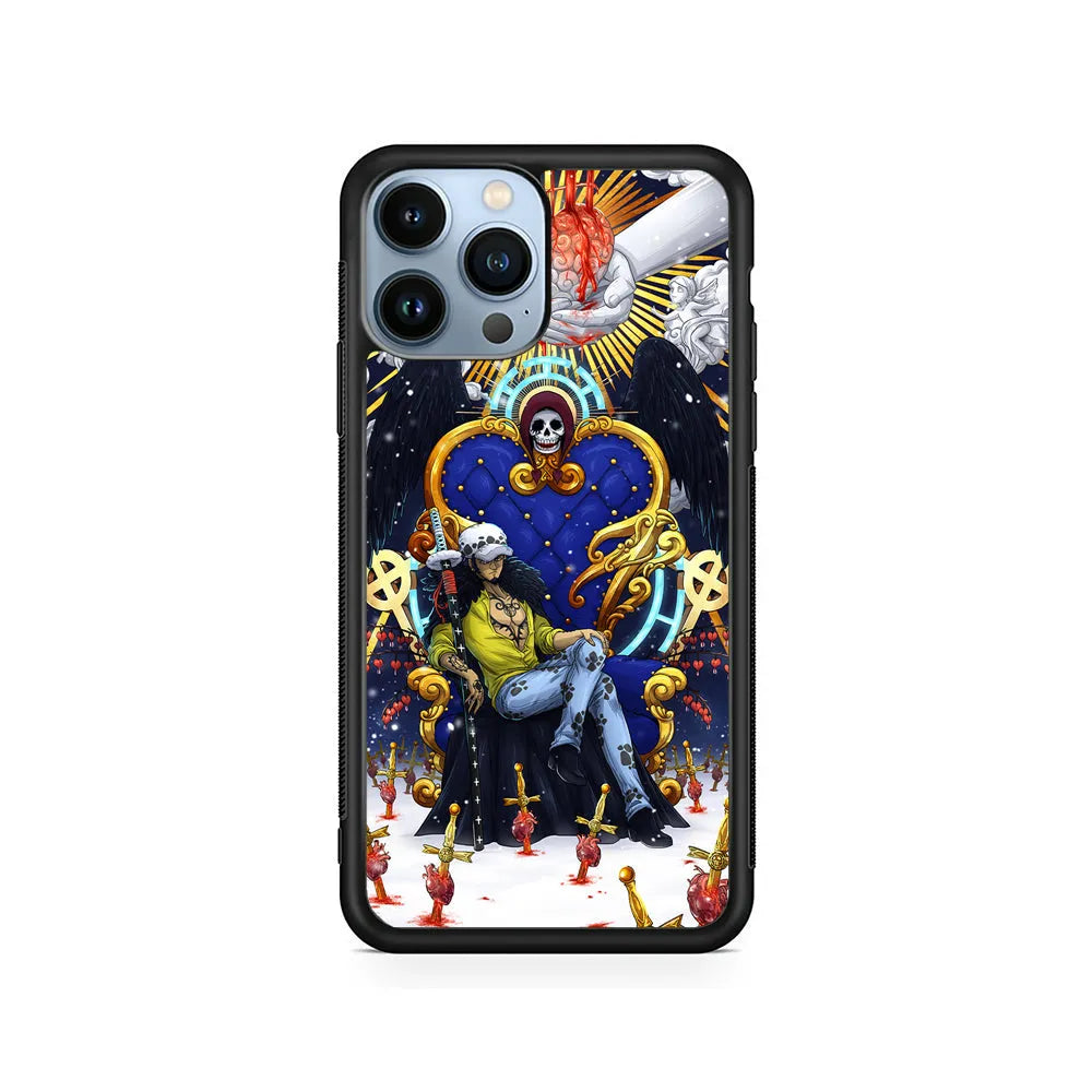 One Piece Trafalgar Law Heart Stealer iPhone 13 Pro Case-Rubber / Black (2D Case)-Xtracase