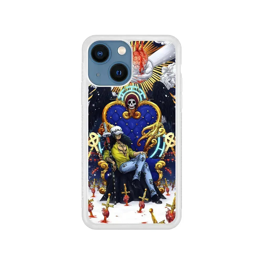 One Piece Trafalgar Law Heart Stealer iPhone 13 Mini Case-Rubber / White (2D Case)-Xtracase