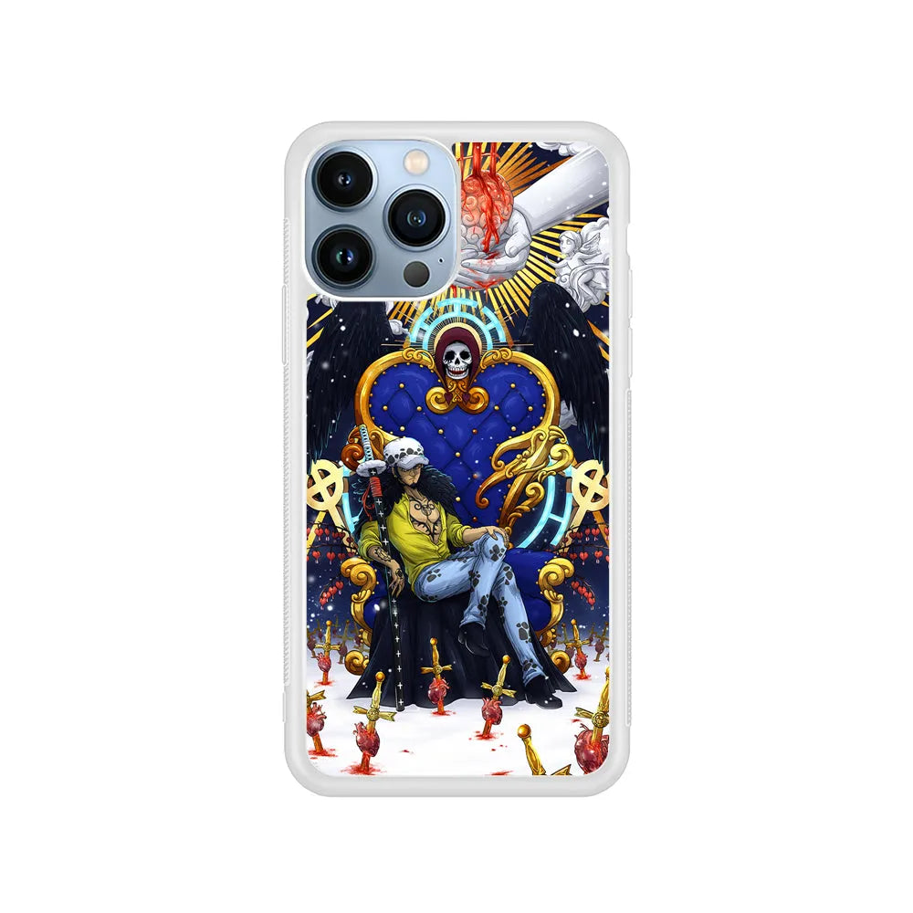 One Piece Trafalgar Law Heart Stealer iPhone 13 Pro Case-Rubber / White (2D Case)-Xtracase