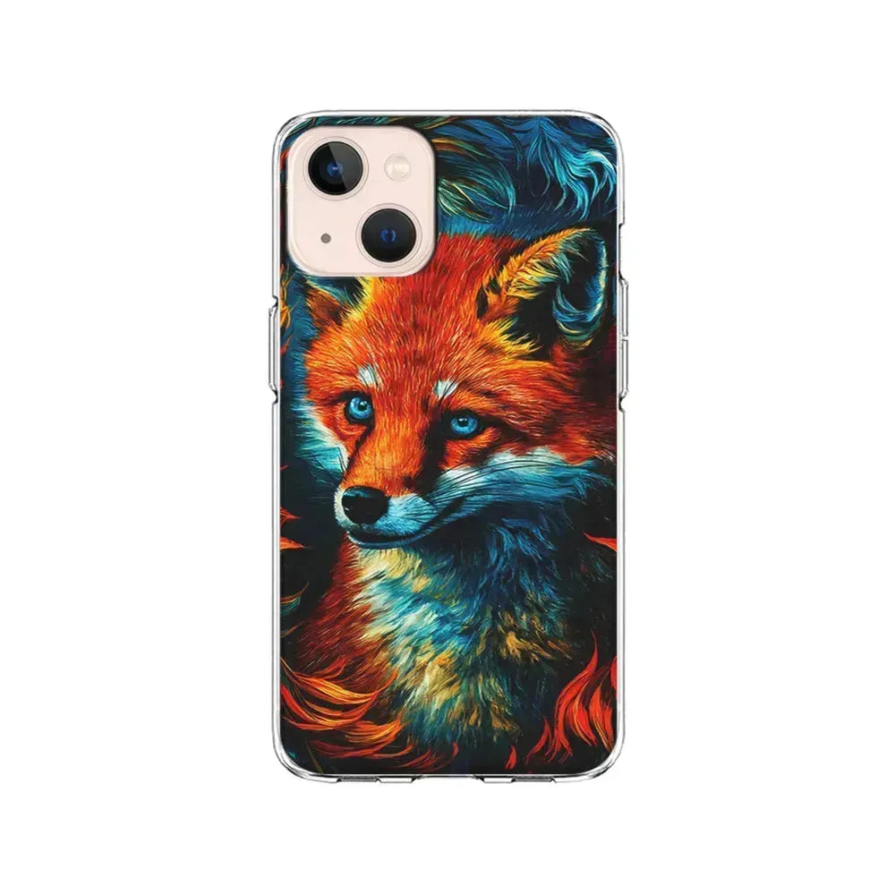 Painting Of A Fox iPhone 13 Mini Case-Clear Soft Case-Xtracase