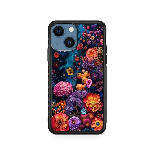 Painting of Flowers and Plants iPhone 13 Mini Case-Rubber / Black (2D Case)-Xtracase
