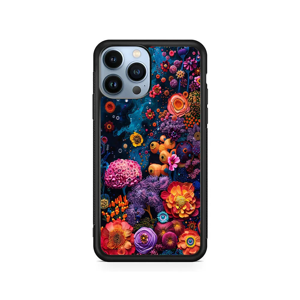 Painting of Flowers and Plants iPhone 13 Pro Case-Rubber / Black (2D Case)-Xtracase
