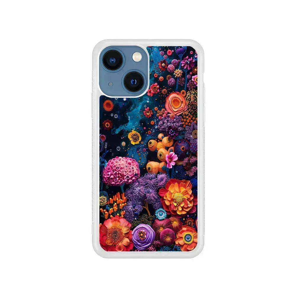 Painting of Flowers and Plants iPhone 13 Mini Case-Rubber / White (2D Case)-Xtracase