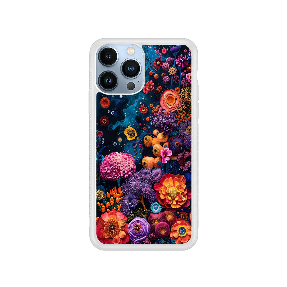 Painting of Flowers and Plants iPhone 13 Pro Case-Rubber / White (2D Case)-Xtracase