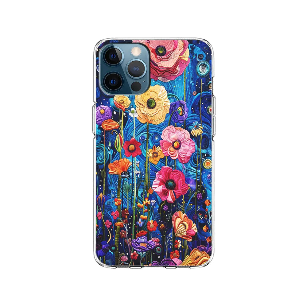 Painting of Flowers with a Blue Sky iPhone 13 Pro Case-Clear Soft Case-Xtracase