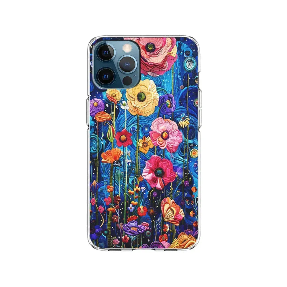 Painting of Flowers with a Blue Sky iPhone 15 Pro Max Case-Clear Soft Case-Xtracase