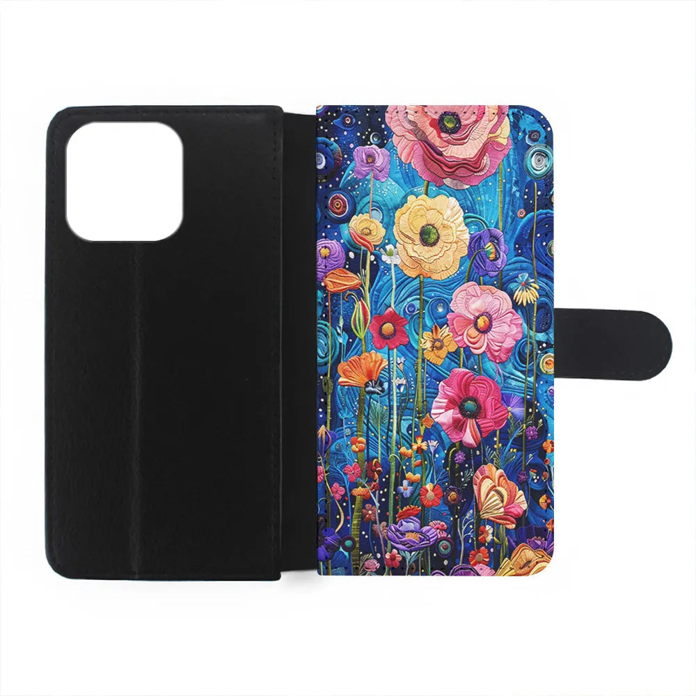 Painting of Flowers with a Blue Sky iPhone 13 Pro Max Case-Flip Wallet Case-Xtracase