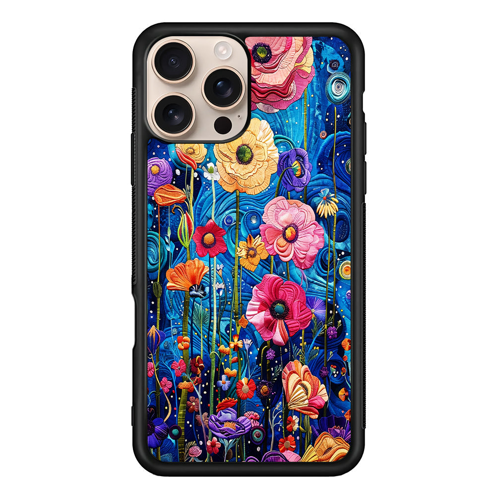 Painting of Flowers with a Blue Sky iPhone 16 Pro Max Case - iPhone 16 Pro Max