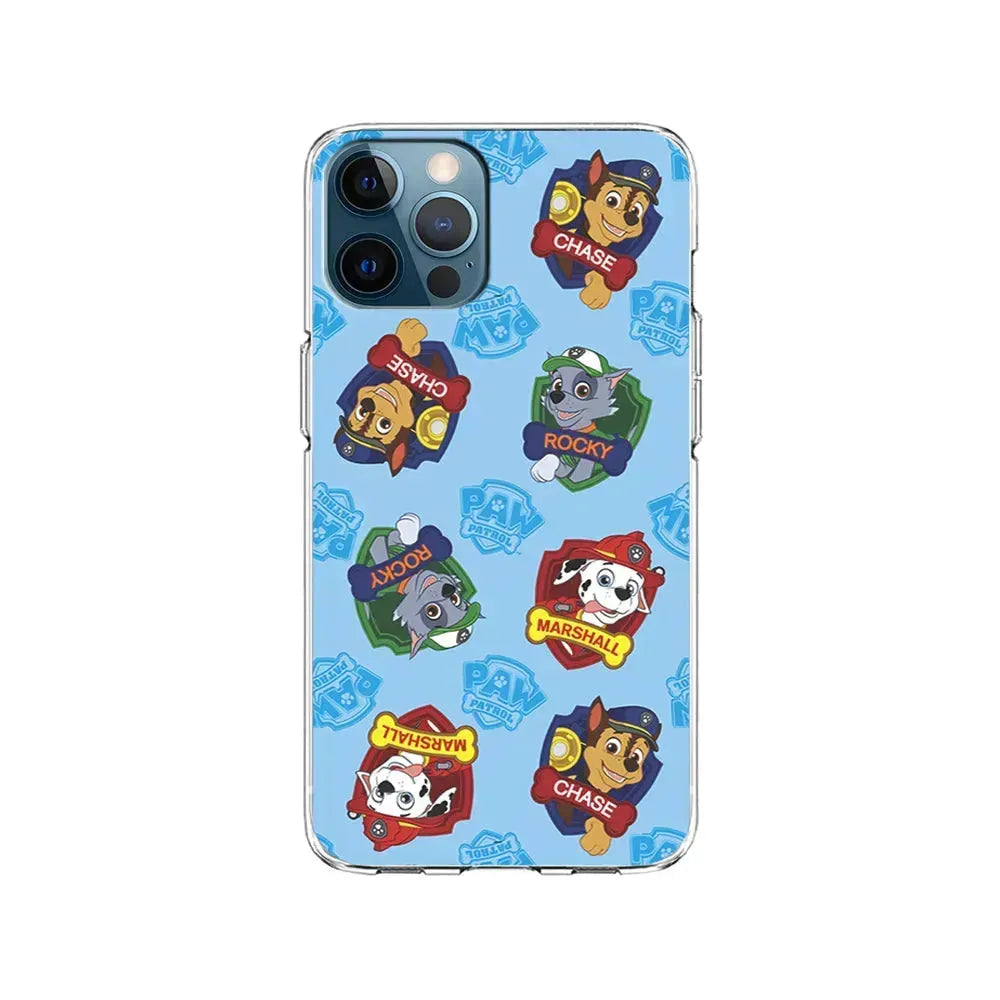Paw Patrol Blue Background iPhone 15 Pro Max Case-Clear Soft Case-Xtracase