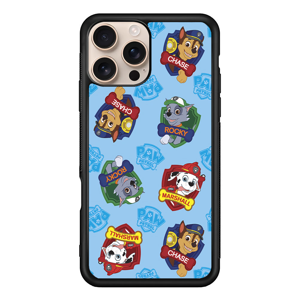 Paw Patrol Blue Background iPhone 16 Pro Max Case - iPhone 16 Pro Max