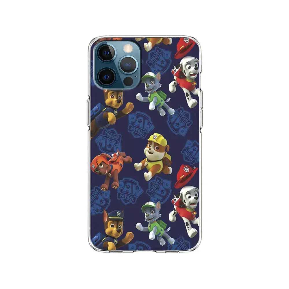 Paw Patrol Navy Background iPhone 15 Pro Max Case-Clear Soft Case-Xtracase
