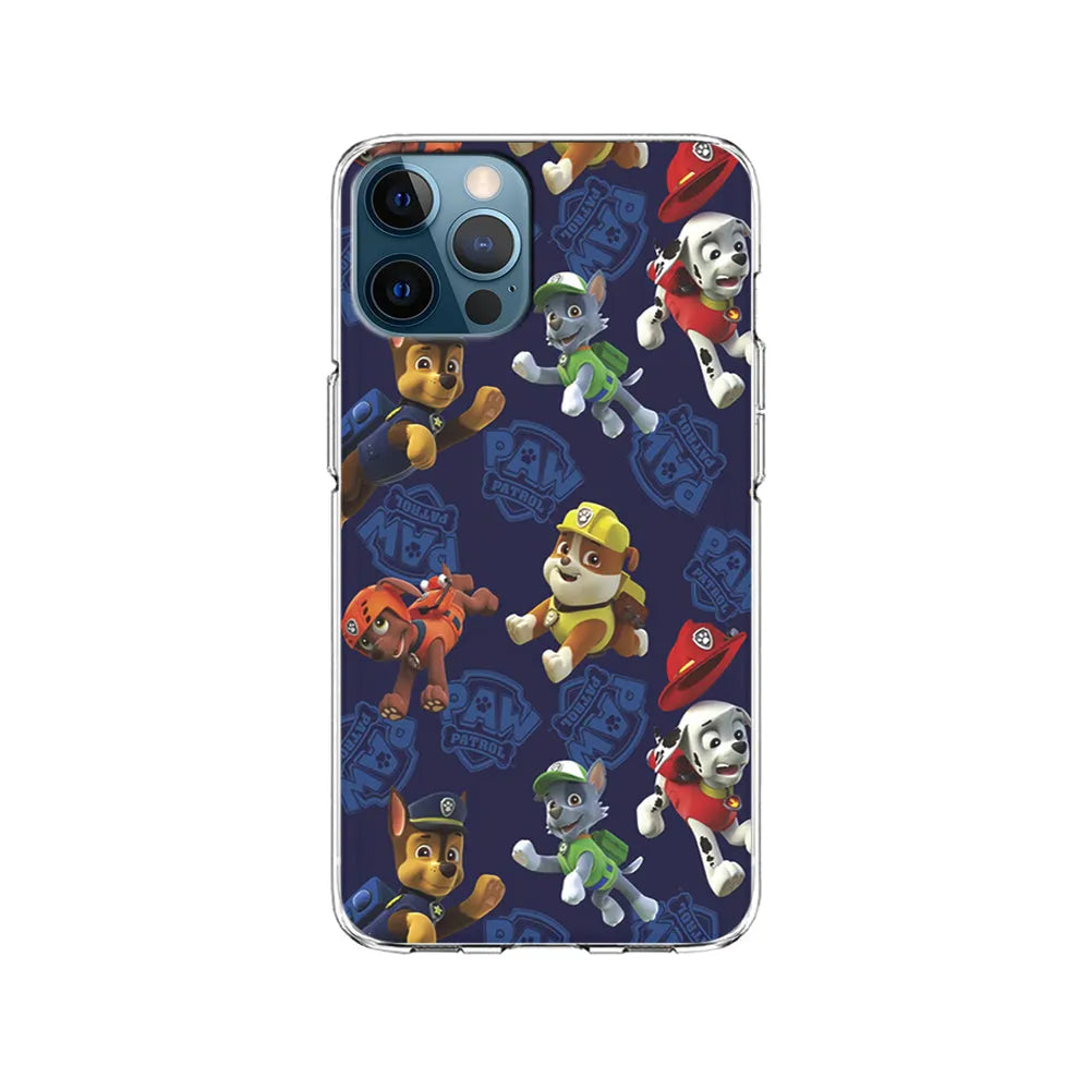 Paw Patrol Navy Background iPhone 13 Pro Case-Clear Soft Case-Xtracase