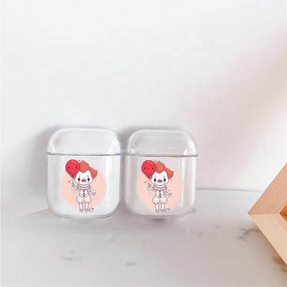 Pennywise Kid and Red Balloon Protective Clear Case Cover For Apple Airpods-Xtracase