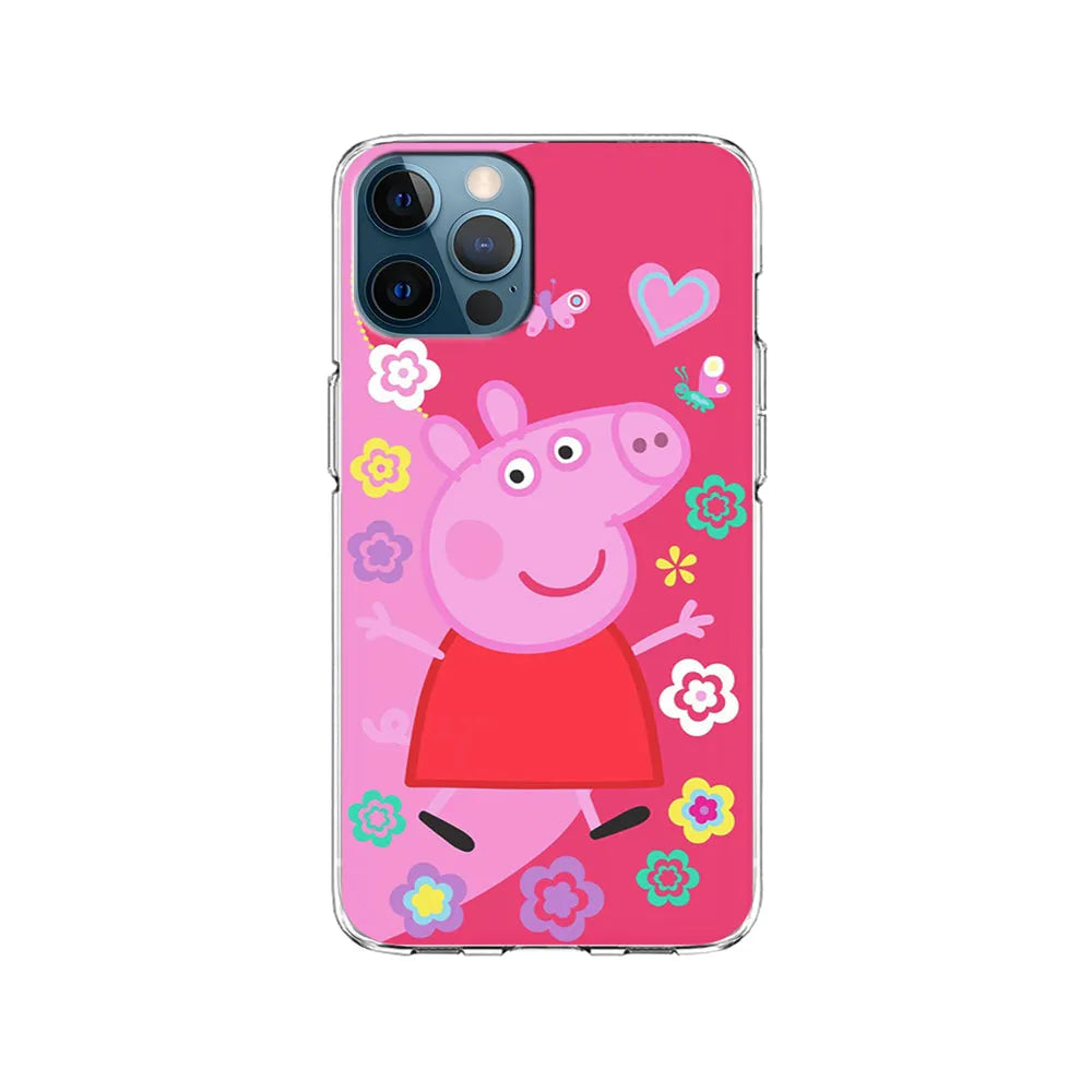 Peppa Pig Cute Pink iPhone 13 Pro Case-Clear Soft Case-Xtracase