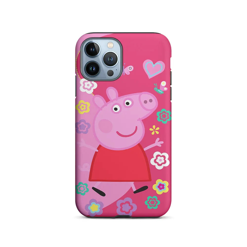 Peppa Pig Cute Pink iPhone 13 Pro Case-2 in 1 Tough Case-Xtracase