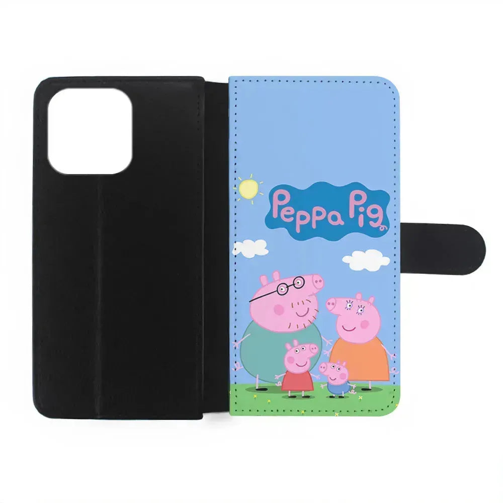 Peppa Pig Family iPhone 15 Pro Max Case-Flip Wallet Case-Xtracase