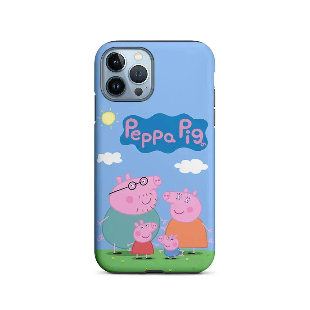 Peppa Pig Family iPhone 15 Pro Max Case-2 in 1 Tough Case-Xtracase