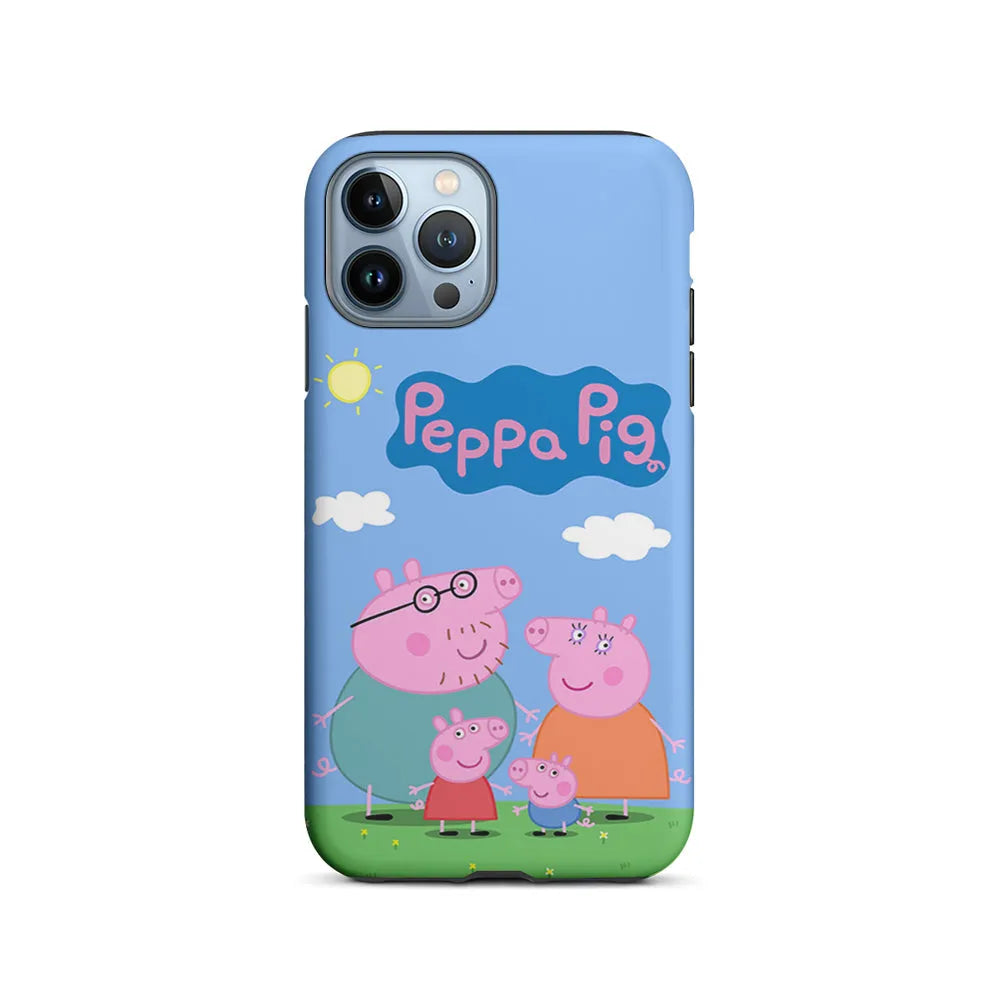 Peppa Pig Family iPhone 13 Pro Case-2 in 1 Tough Case-Xtracase