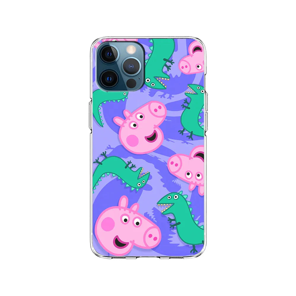 Peppa Pig Purple iPhone 13 Pro Case-Clear Soft Case-Xtracase