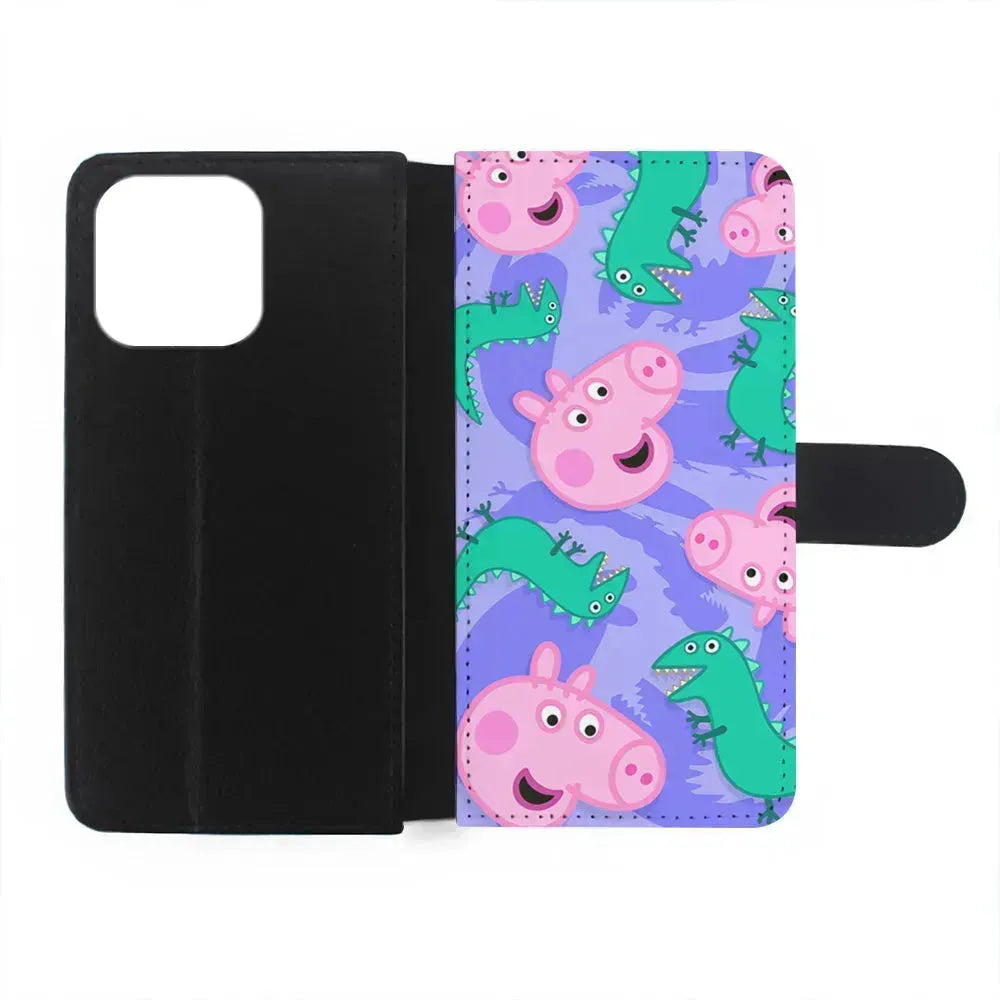 Peppa Pig Purple iPhone 13 Mini Case-Flip Wallet Case-Xtracase