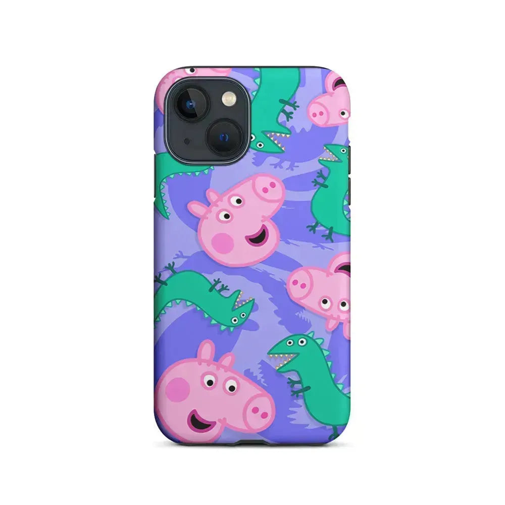 Peppa Pig Purple iPhone 13 Mini Case-2 in 1 Tough Case-Xtracase