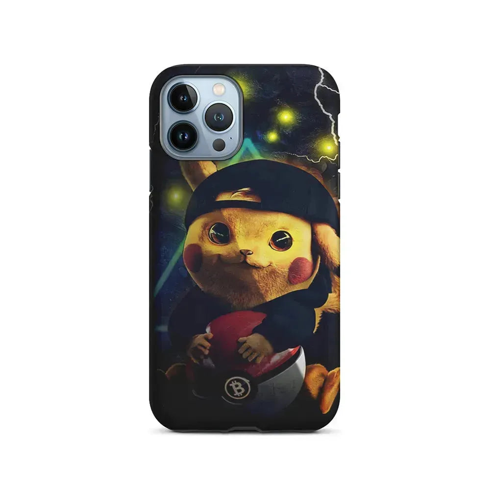 Pikachu With His Pokeball iPhone 15 Pro Max Case-2 in 1 Tough Case-Xtracase