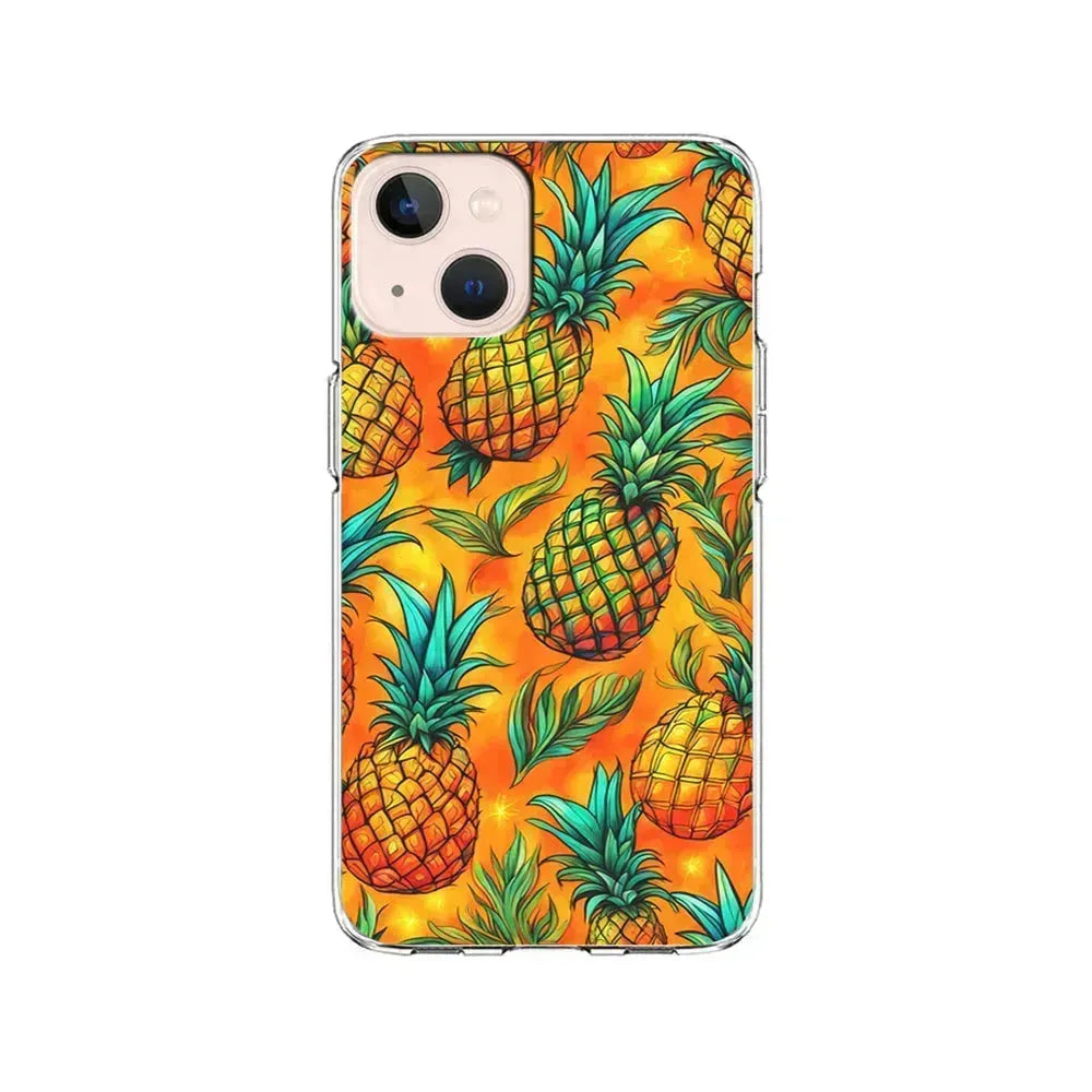 Pineapple Tropical Fruits iPhone 13 Mini Case-Clear Soft Case-Xtracase