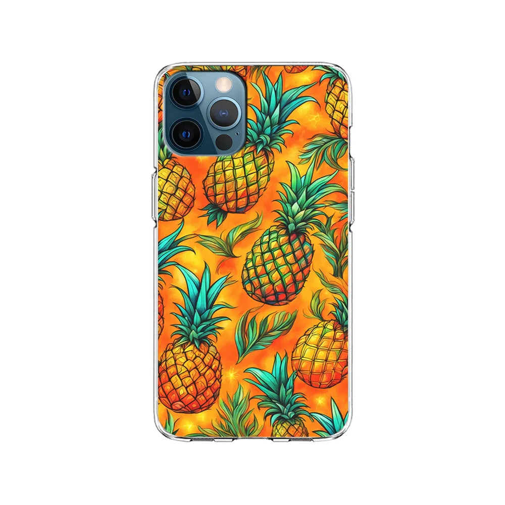 Pineapple Tropical Fruits iPhone 13 Pro Max Case-Clear Soft Case-Xtracase