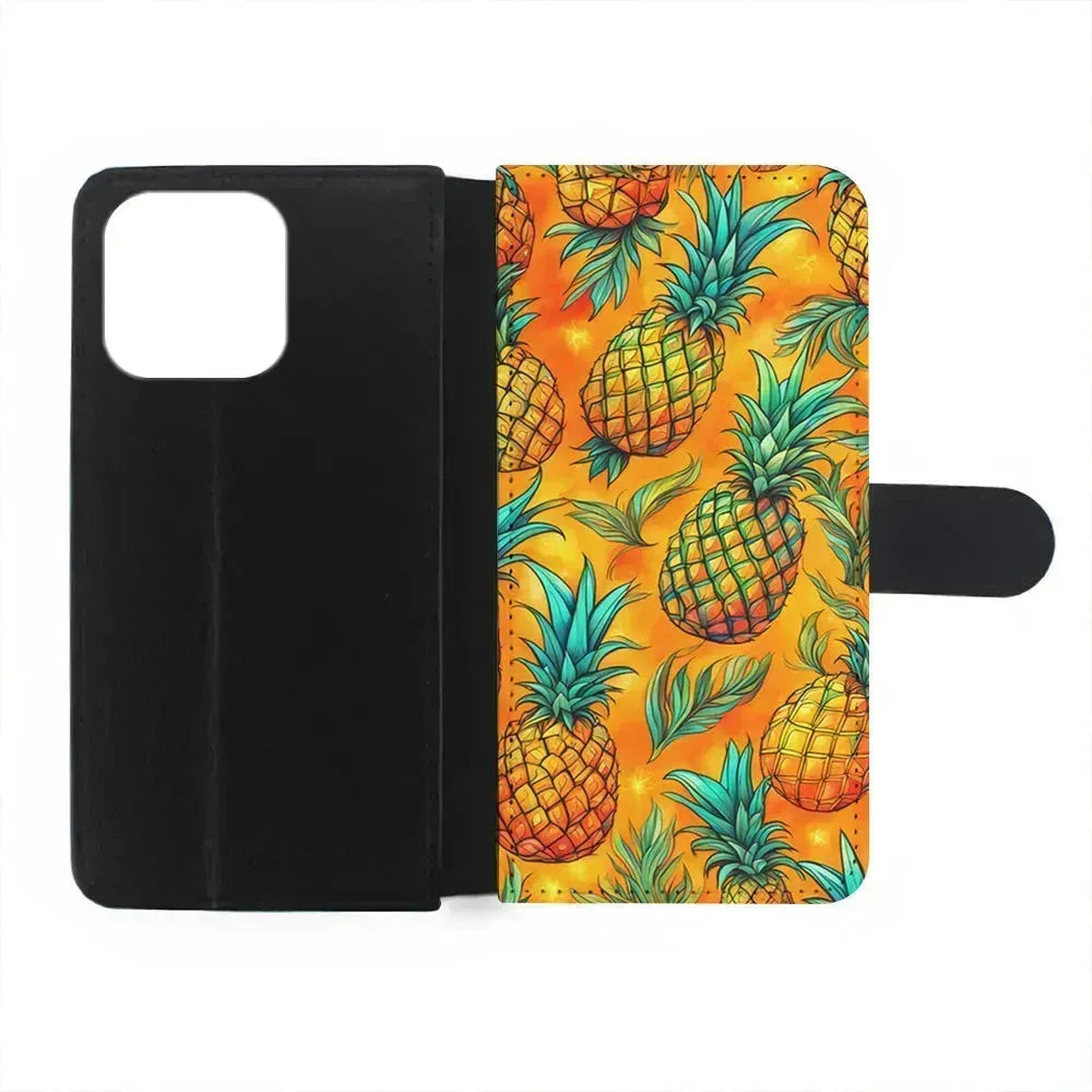 Pineapple Tropical Fruits iPhone 13 Mini Case-Flip Wallet Case-Xtracase