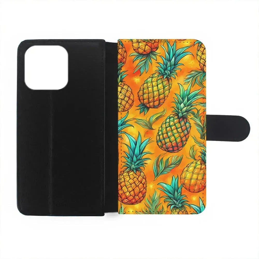 Pineapple Tropical Fruits iPhone 15 Pro Max Case-Flip Wallet Case-Xtracase