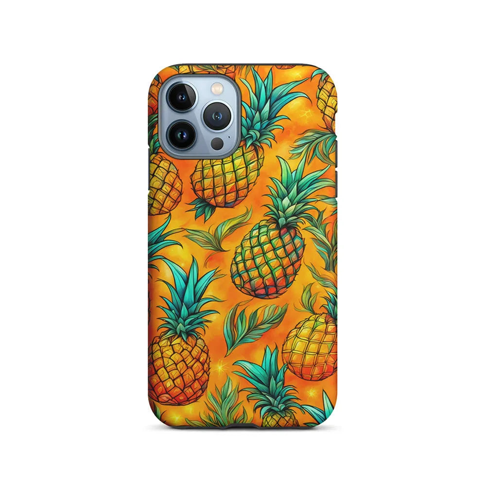 Pineapple Tropical Fruits iPhone 13 Pro Case-2 in 1 Tough Case-Xtracase
