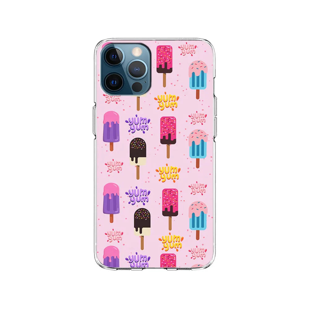 Pink Colourful Cute Ice Cream iPhone 13 Pro Case-Clear Soft Case-Xtracase