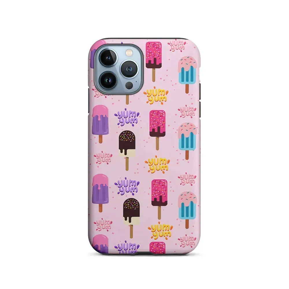 Pink Colourful Cute Ice Cream iPhone 15 Pro Max Case-2 in 1 Tough Case-Xtracase