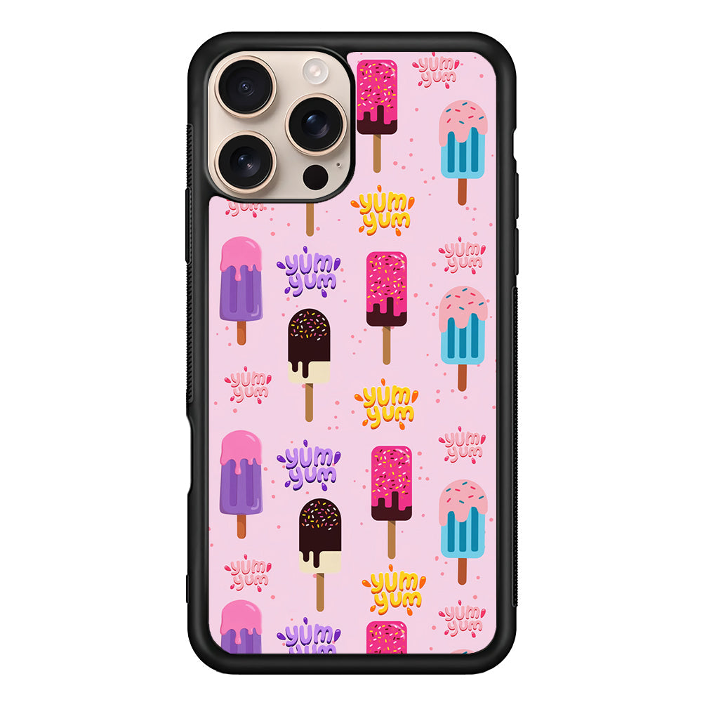 Pink Colourful Cute Ice Cream iPhone 16 Pro Max Case - iPhone 16 Pro Max