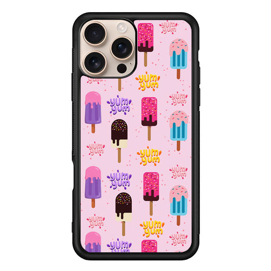 Pink Colourful Cute Ice Cream iPhone 16 Pro Max Case - iPhone 16 Pro Max