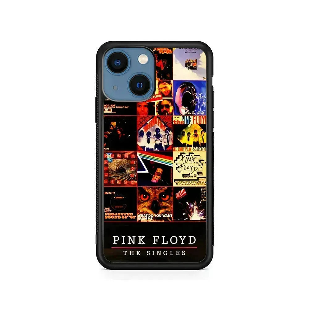 Pink Floyd Cover Collage iPhone 13 Mini Case-Rubber / Black (2D Case)-Xtracase