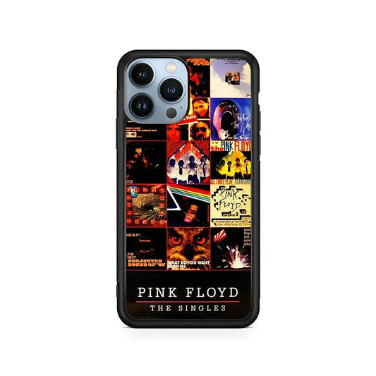 Pink Floyd Cover Collage iPhone 15 Pro Max Case-Rubber / Black (2D Case)-Xtracase