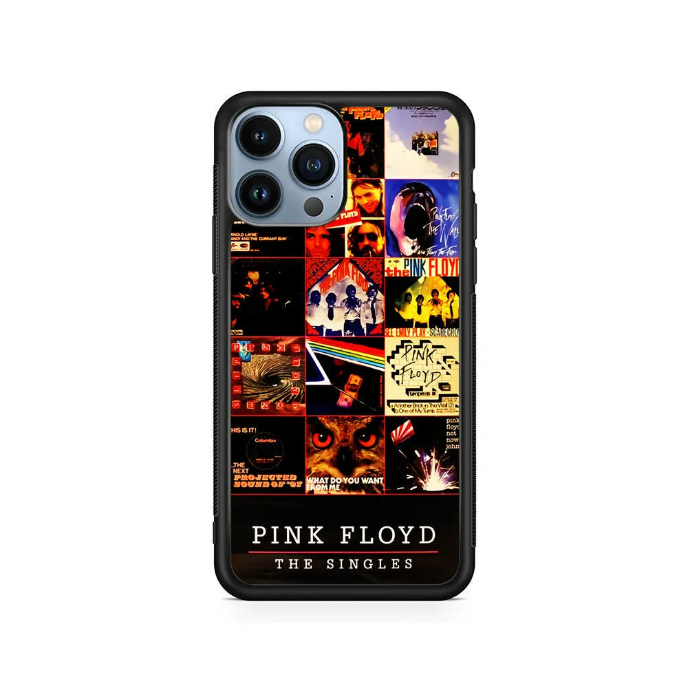 Pink Floyd Cover Collage iPhone 13 Pro Case-Rubber / Black (2D Case)-Xtracase