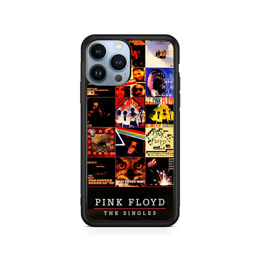 Pink Floyd Cover Collage iPhone 13 Pro Max Case-Rubber / Black (2D Case)-Xtracase