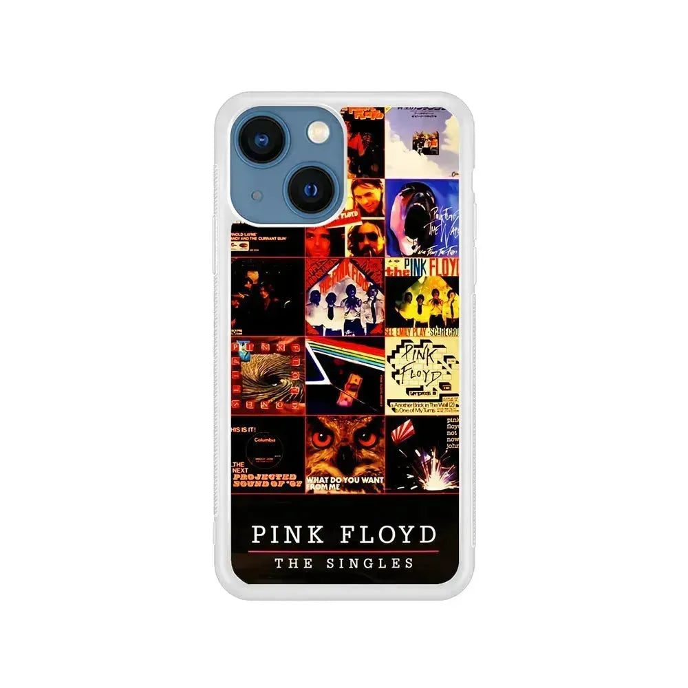 Pink Floyd Cover Collage iPhone 13 Mini Case-Rubber / White (2D Case)-Xtracase