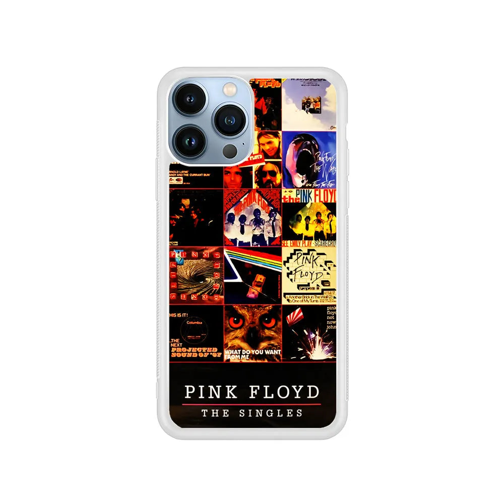 Pink Floyd Cover Collage iPhone 13 Pro Case-Rubber / White (2D Case)-Xtracase