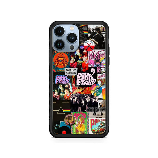 Pink Floyd Rock Aesthetic iPhone 13 Pro Max Case-Rubber / Black (2D Case)-Xtracase