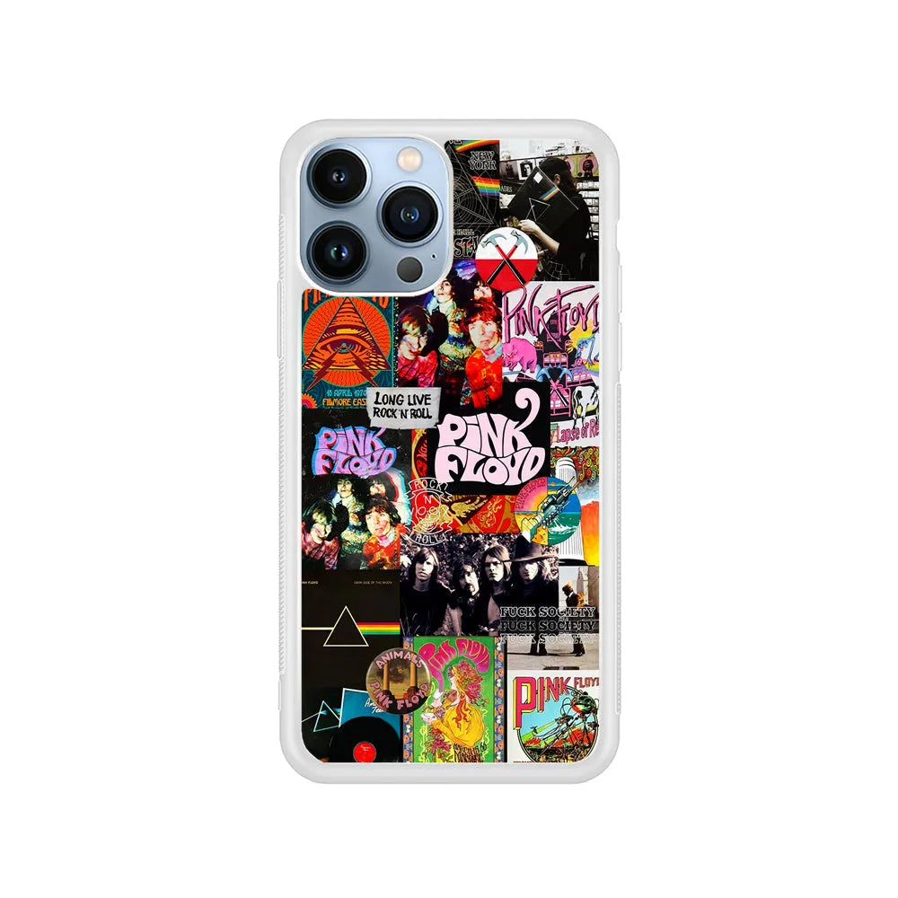 Pink Floyd Rock Aesthetic iPhone 13 Pro Case-Rubber / White (2D Case)-Xtracase