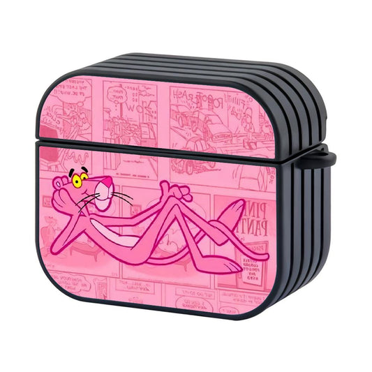 Pink Panther Comic Background Hard Plastic Case Cover For Apple Airpods 4-Xtracase