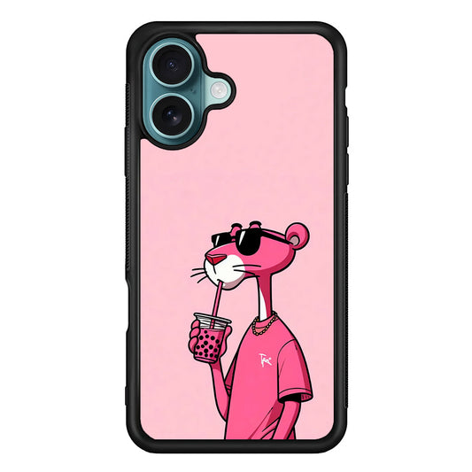 Pink Panther Drinks Bubble Tea iPhone 16 Plus Case - Xtracase