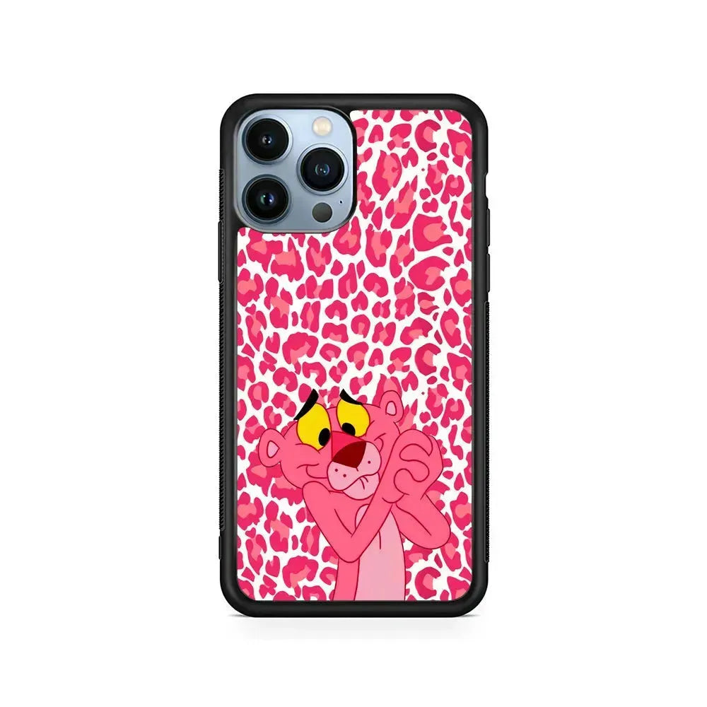 Pink Panther Its So Cute iPhone 15 Pro Max Case-Rubber / Black (2D Case)-Xtracase