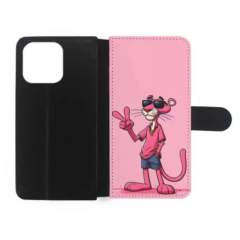 Pink Panther Wearing Glasses iPhone 15 Pro Max Case-Flip Wallet Case-Xtracase