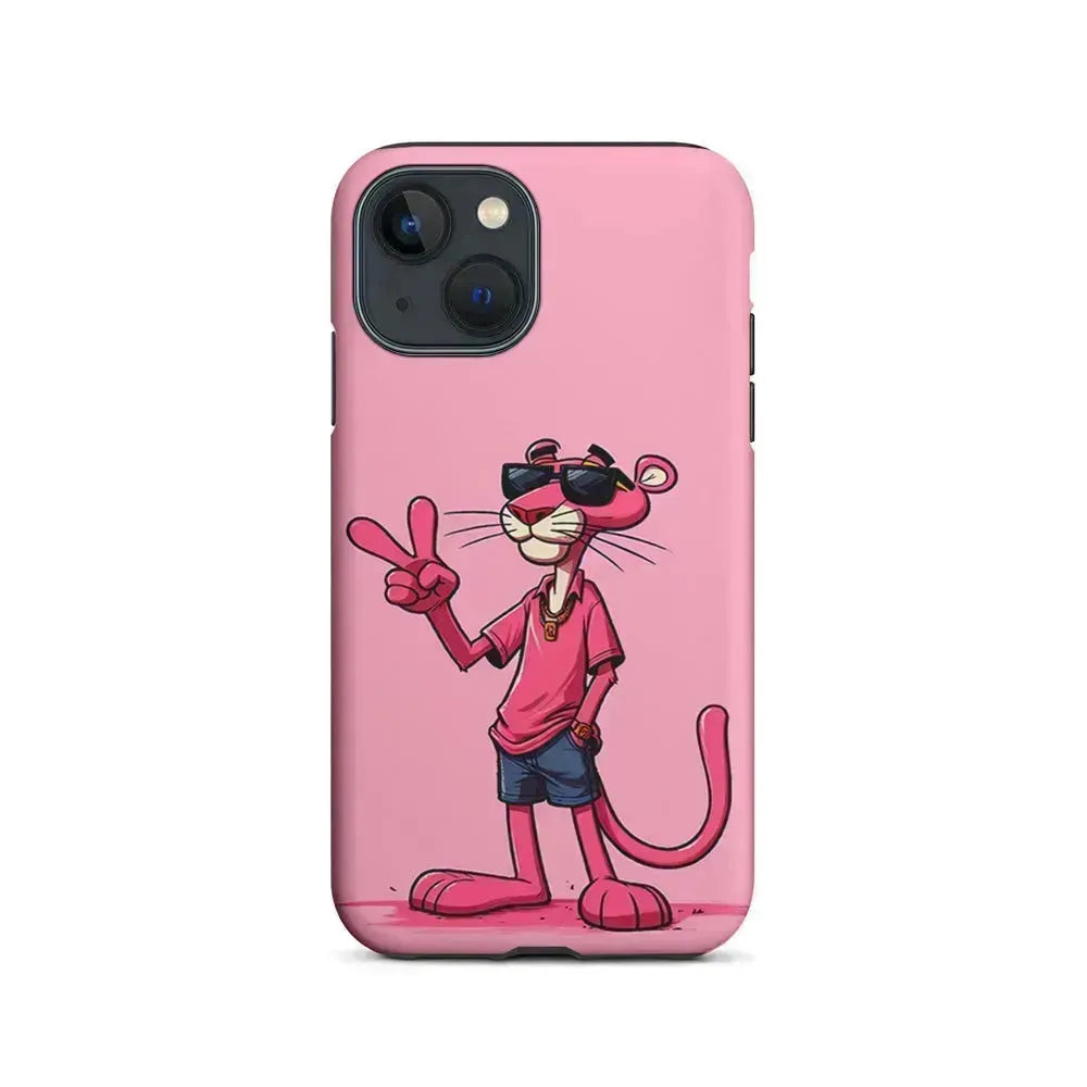 Pink Panther Wearing Glasses iPhone 13 Mini Case-2 in 1 Tough Case-Xtracase