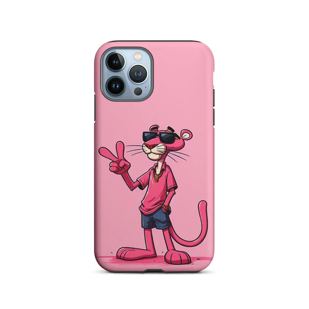 Pink Panther Wearing Glasses iPhone 13 Pro Case-2 in 1 Tough Case-Xtracase