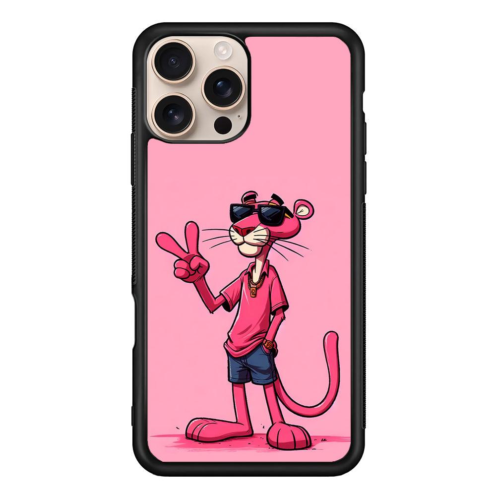 Pink Panther Wearing Glasses iPhone 16 Pro Max Case - iPhone 16 Pro Max